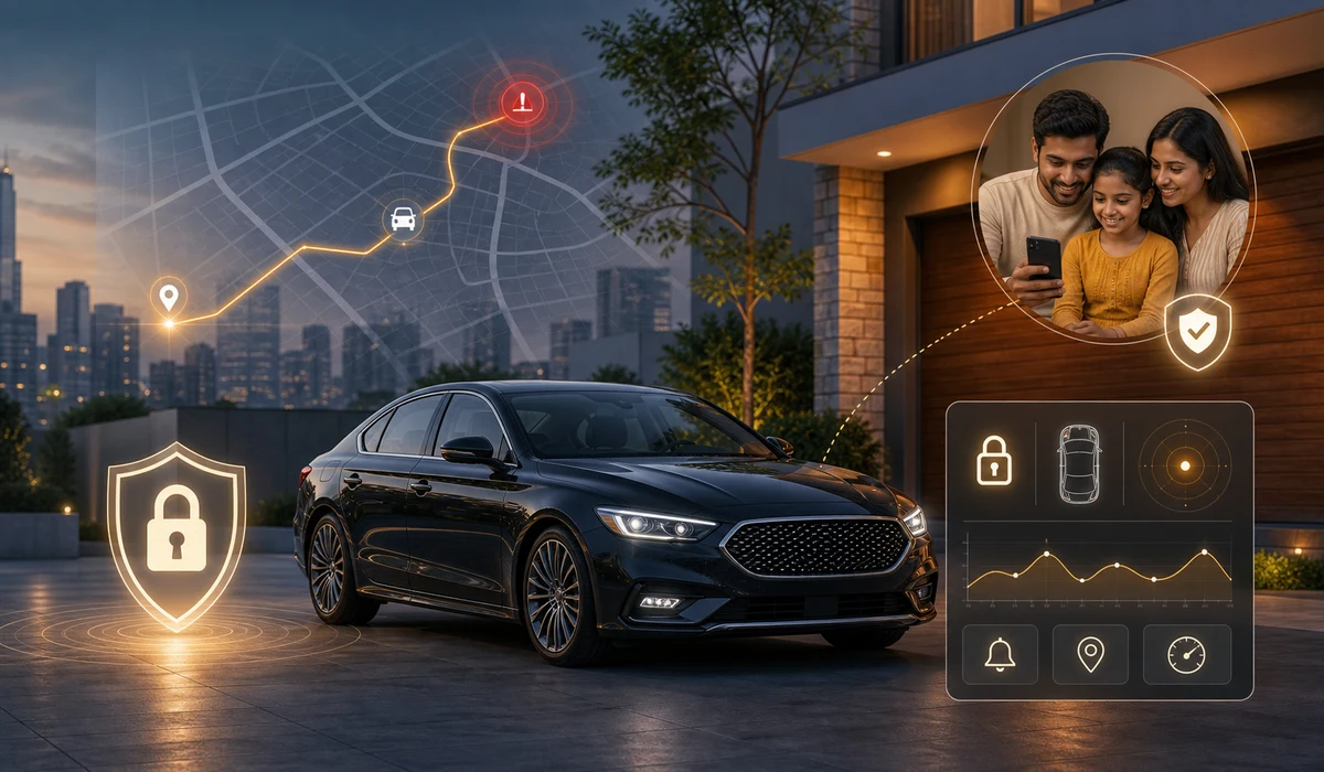 Car anti-theft and family vehicle tracking category visual