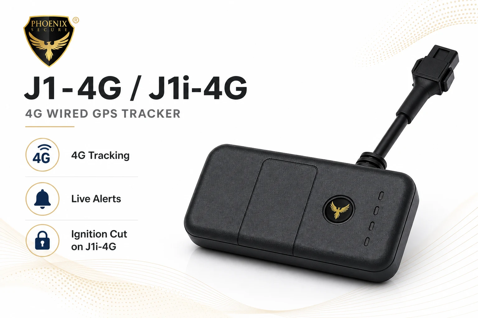 Phoenix Secure J1-4G and J1i-4G 4G wired GPS tracker thumbnail