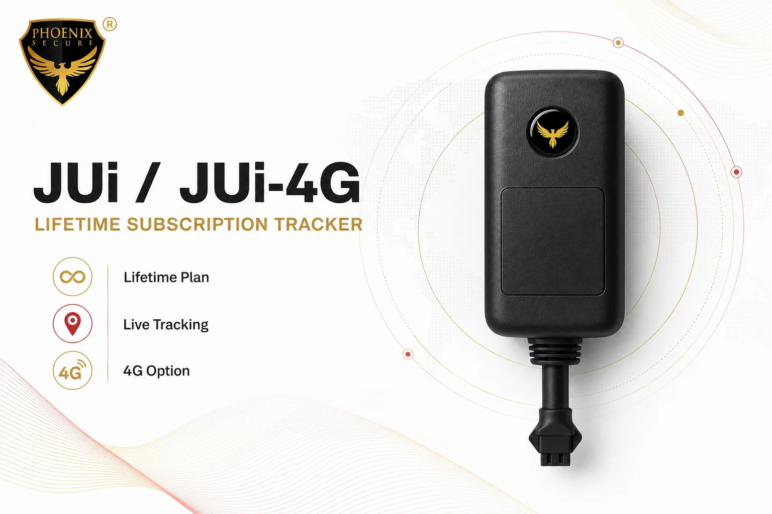 Phoenix Secure JUi and JUi-4G lifetime subscription GPS tracker thumbnail